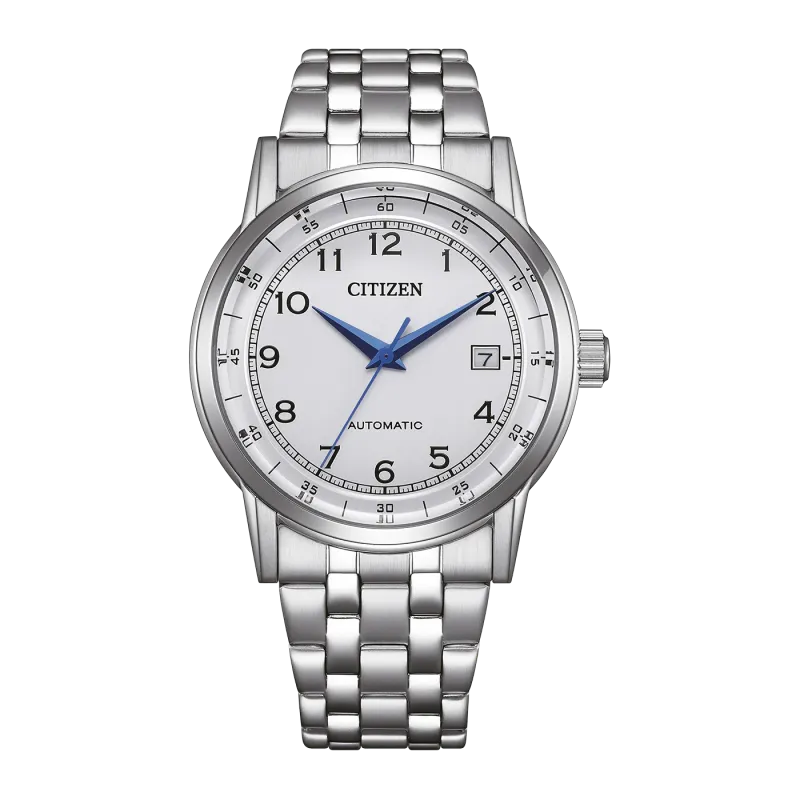 Citizen Automatik Dress Watch Edelstahl weiß, 40mm Herrenuhr NJ0210-56A
