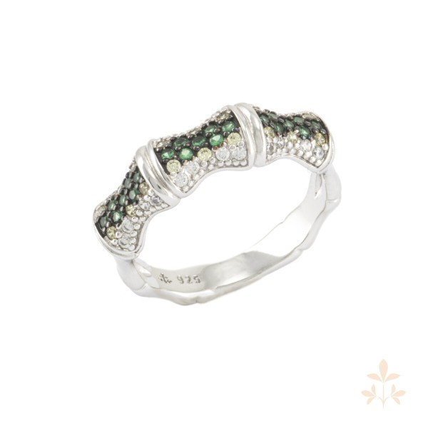 Seinerzeit Emerald Bambus Ring SZA-1990-322-56